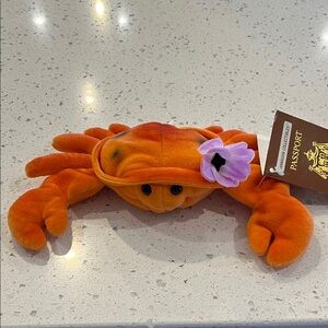 Hawaiian Collectibles Plush Orange Crab with Purple Flower Accent